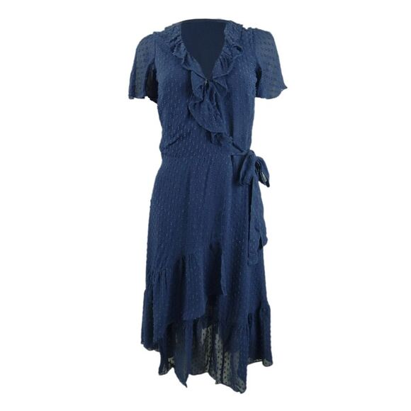 Michael Michael Kors Women's Ruffled Wrap Dress - True Navy - Picture 1 of 3